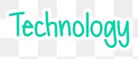 Technology png word sticker typography, transparent background