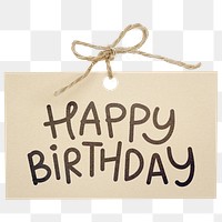 Happy Birthday png word sticker, paper sign typography, transparent background