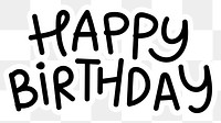 Happy Birthday png word sticker typography, transparent background