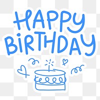 Happy Birthday png word sticker typography, transparent background