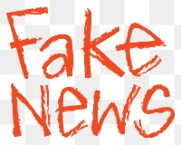 Fake news png word sticker, handwritten typography, transparent background