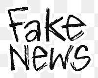 Fake news png word sticker typography, transparent background