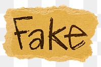 Fake png word sticker, ripped paper typography, transparent background