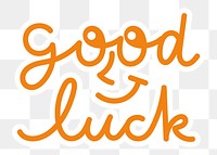 Good luck png word sticker typography, transparent background