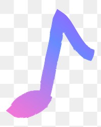 Musical note png sticker, purple doodle on transparent background