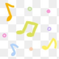 Colorful musical notes png doodle sticker on transparent background