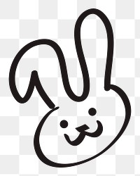 Easter bunny png sticker, festive doodle on transparent background