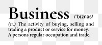 Business png dictionary word sticker, transparent background