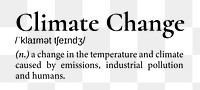 Climate change png dictionary word sticker, transparent background