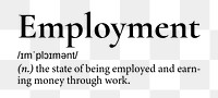 Employment png dictionary word sticker, transparent background