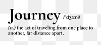 Journey png dictionary word sticker, transparent background