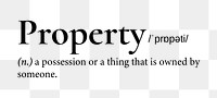 Property png dictionary word sticker, transparent background