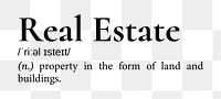 Real Estate png dictionary word sticker, transparent background