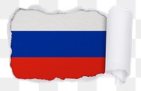 Russian flag png sticker, torn paper design, transparent background