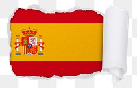 Flag of Spain png sticker, torn paper design, transparent background