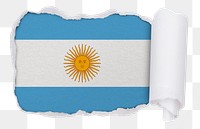 Flag of Argentina png sticker, torn paper design, transparent background