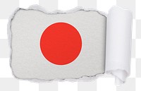 Flag of Japan png sticker, torn paper design, transparent background