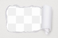 Torn paper png frame, white design, transparent background