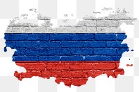 Russia's flag png sticker, brick wall texture design