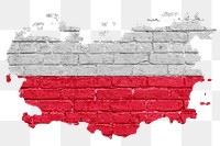 Poland's flag png sticker, brick wall texture design