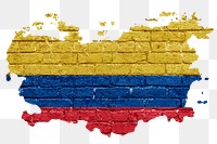 Columbia's flag png sticker, brick wall texture design