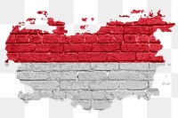 Indonesia's flag png sticker, brick wall texture design