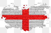 England's flag png sticker, brick wall texture design