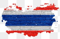 Thailand’s flag png sticker, brick wall texture design