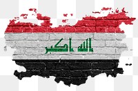 Iraq's flag png sticker, brick wall texture design