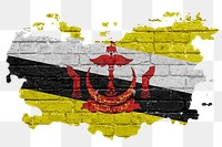 Brunei's flag png sticker, brick wall texture design