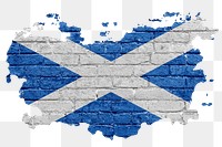 Scotland's flag png sticker, brick wall texture design