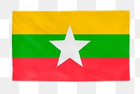 Myanmar png flag, national symbol, transparent background