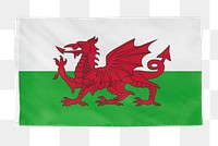 Welsh png flag, national symbol, transparent background