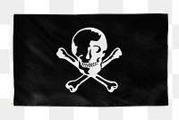 Pirate skull png flag sticker, transparent background