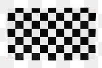 Checkered racing flag sticker, transparent background