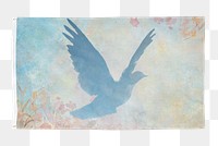 Dove silhouette png painting flag sticker, transparent background