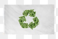 Recycle tree png flag sticker, transparent background