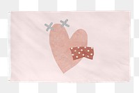 Heart png sticker, pink flag transparent background