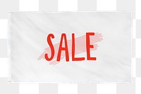 Sale png sticker, white flag transparent background