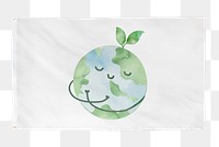 Earth png sticker flag, transparent background