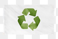 Recycle png sticker, white flag transparent background