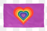 LGBTQ heart flag, pride month concept, transparent background