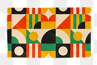 Bauhaus inspired patterned png flag graphic, transparent background