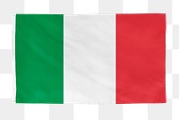 Italian png flag, national symbol, transparent background