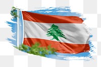 Lebanon flag png sticker, brush stroke design, transparent background