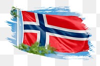 Norway flag png sticker, brush stroke design, transparent background