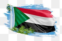 Sudan flag png sticker, brush stroke design, transparent background