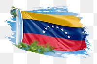 Venezuela flag png sticker, brush stroke design, transparent background