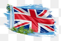 UK flag png sticker, brush stroke design, transparent background