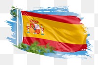 Spain flag png sticker, brush stroke design, transparent background